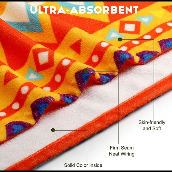 Kismary Beach Towels Oversized,Thick Microfiber Beach Towel 32”x71” - Picture 2 of 6